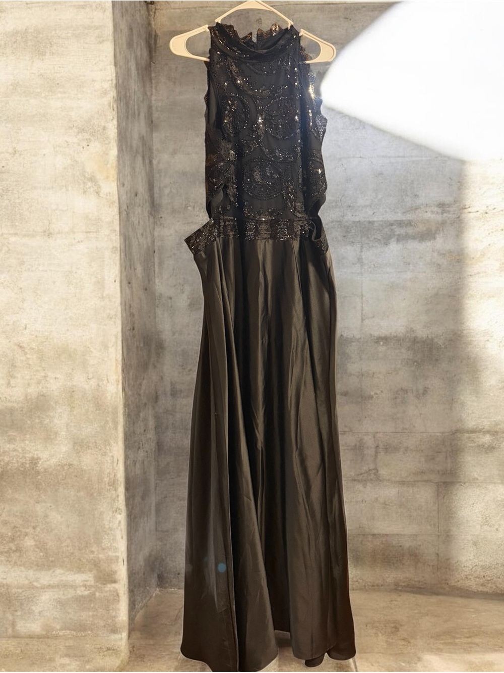 Elegant Black Beaded Evening Gown for Women